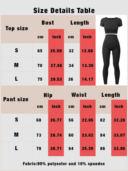 Conjunto de yoga de verano para mujer, cuello redondo, cintura alta, levantamiento de cadera, ajustado, moldeador, conjunto deportivo de dos piezas para fitness