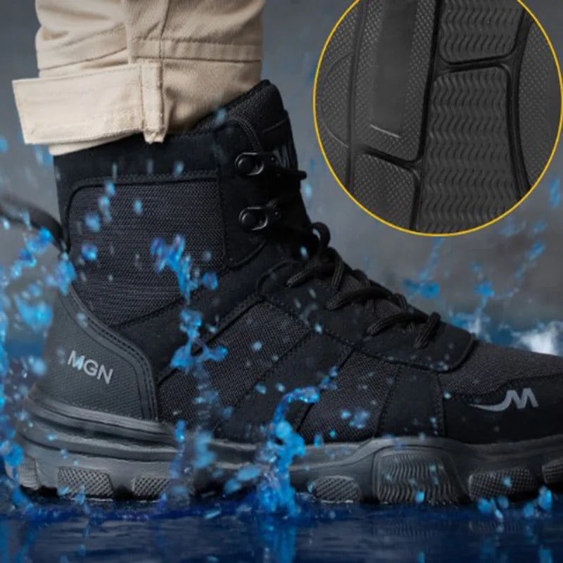 Botas de trabajo, zapatos de seguridad indestructibles, zapatos con punta de acero para hombre, zapatillas antipinchazos, zapatos de trabajo antideslizantes para mujer, botas tácticas para hombre