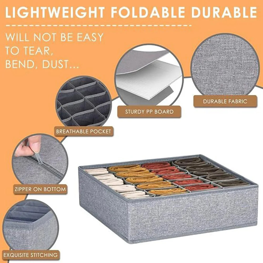Caja de almacenamiento para ropa interior, sujetadores y calcetines, armario organizador con cajones, calcetines, bufandas y ropa interior.