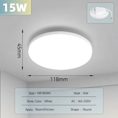 Lámpara de techo LED moderna de 15 W, 20 W, 30 W y 50 W para sala de estar, dormitorio, cocina, iluminación interior.
