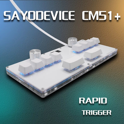 CM51 SayoDevice OSU DJ MAX OUTEMU/Gateron Switches Interruptores magnéticos de disparo rápido Teclado con perilla Pantalla Copiar Pegar Shotcut