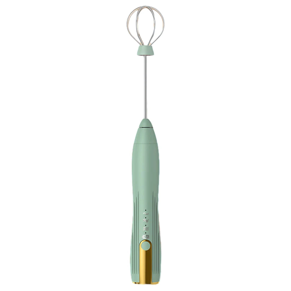 Batidora de huevos eléctrica de 1500 mAh, mini batidora de espuma con cabezal mezclador tipo C, recargable por USB, inalámbrica, para café con leche, capuchino y chocolate caliente.