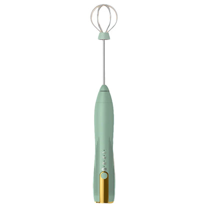 Batidora de huevos eléctrica de 1500 mAh, mini batidora de espuma con cabezal mezclador tipo C, recargable por USB, inalámbrica, para café con leche, capuchino y chocolate caliente.