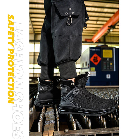 Botas de trabajo de seguridad para hombre con puntera de acero, nuevas, antiaplastamiento y antipinchazos. Calzado antideslizante para hombre, modelos para las cuatro estaciones.