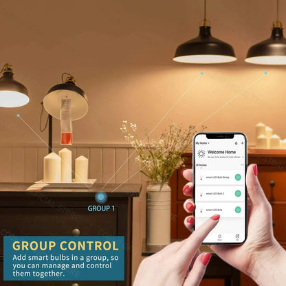 Bombilla inteligente RGB E27 con atenuación por wifi y temporizador, control por voz, compatible con CozyLife, Alexa, Google Home, Alice Home Assistant.