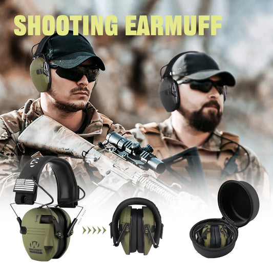 Los protectores auditivos para caza y tiro al aire libre reducen activamente el ruido para proteger la audición y entrenan los auriculares tácticos para fortalecer la voz humana.