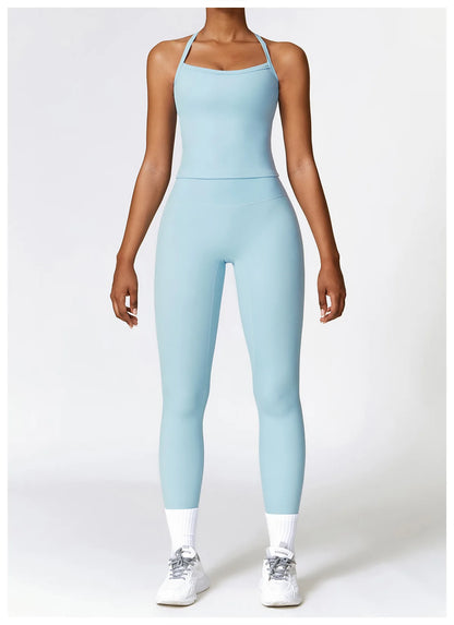 2PCS Seamless Yoga Set Women Workout Set Sportswear Gym Clothing Fitness Long Sleeve Crop Top High Waist Leggings Sports Suits