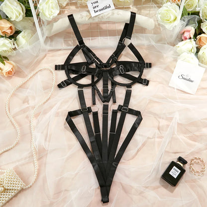 Body de vendaje con abertura en la entrepierna para mujer, lencería sexy, BDSM, erótico, accesorios exóticos