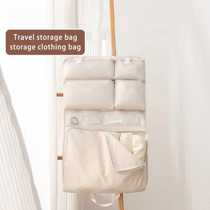 Organizador de viaje para sujetadores, ropa interior, calcetines, bolsa de almacenamiento colgante, bolsa impermeable para cosméticos y artículos de tocador, bolsa de viaje grande
