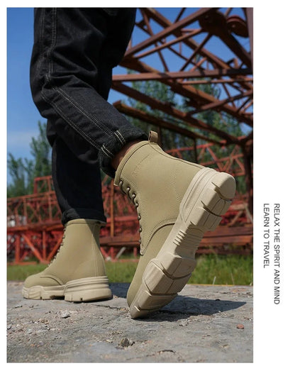 Anti-spark Welder Shoes Men's High Top Work Safety Boots Puncture Proof Construction Safety Shoes Men Platform Boots