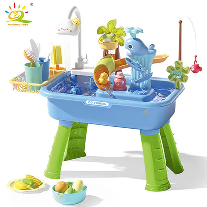 Juguetes de cocina para niños, eléctricos, divertidos, para jugar con agua, lavar platos, pescar, juegos de rol para el hogar, juguetes educativos para bebés.