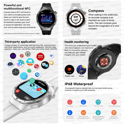 Reloj inteligente HUAWEI DT5 Pro con memoria de 32 GB, música local, llamadas Bluetooth, rastreador GPS, brújula, menú 3D, Bluetooth, para hombres y mujeres (2025)