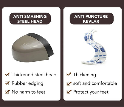 Zapatos de seguridad para hombre con botón giratorio, puntera de acero, zapatillas de trabajo indestructibles, botas de trabajo a prueba de perforaciones, calzado para hombre.