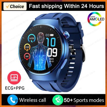 LIGE - Reloj inteligente para hombre Xiaomi ECG+PPG, resistente al agua, con Bluetooth, llamadas, Android IOS, monitor de salud, pantalla AMOLED HD