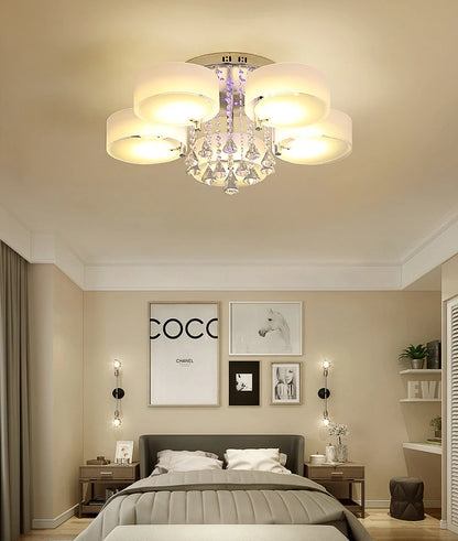 Lámpara de techo LED para sala de estar, moderna, sencilla, cálida, romántica, atmosférica, para el hogar, de cristal de bajo consumo.