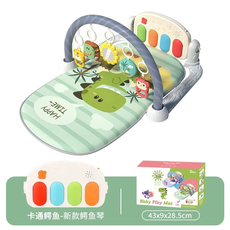 Marco de fitness multifuncional para niños, juguetes musicales para bebés, pedales, piano, marco de fitness, juego de rompecabezas, manta, tapete educativo, juguete de regalo
