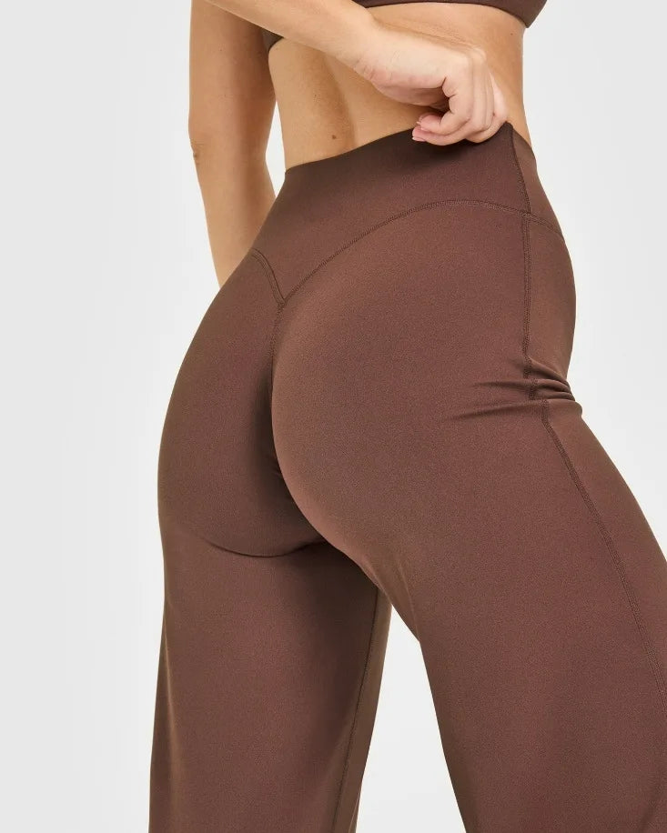 Pantalones rectos de tejido ultrasuave tipo mantequilla para mujer, pantalones de yoga de talle medio, mallas deportivas de tacto natural, leggings de pilates, pantalones deportivos para correr.