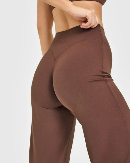 Pantalones rectos de tejido ultrasuave tipo mantequilla para mujer, pantalones de yoga de talle medio, mallas deportivas de tacto natural, leggings de pilates, pantalones deportivos para correr.