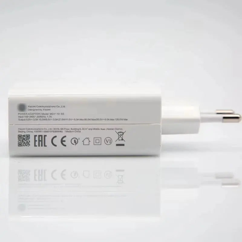 Cargador rápido original de la UE de 120 W para Xiaomi 10, Redmi K30 Pro/10X Pro, Poco F4 GT con cable tipo C.