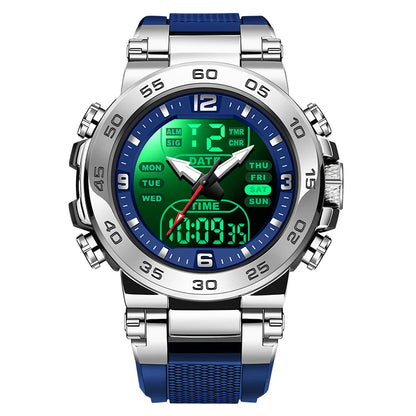 Relojes FOXBOX para hombre, marca superior, reloj de pulsera analógico digital de cuarzo de lujo para hombre, reloj luminoso con pantalla de doble horario resistente al agua para hombre