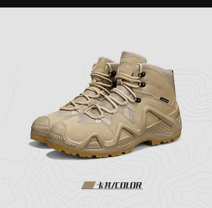 Botas tácticas para hombre con correas para entrenamiento de combate, impermeables, transpirables, ideales para senderismo y uso multifuncional en motocicleta.