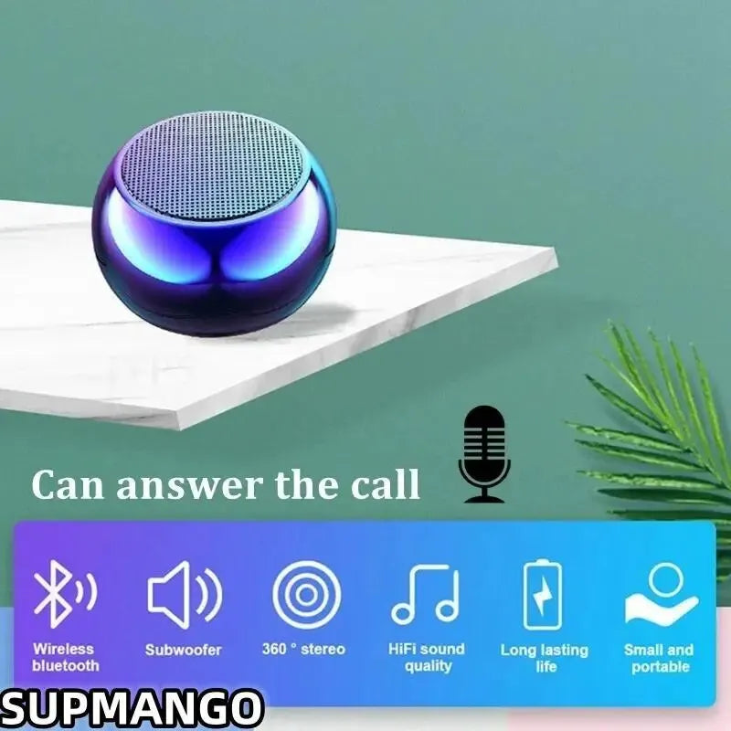 Altavoz Bluetooth inalámbrico M3 Flash, portátil, pequeño, de acero, metal, subwoofer pesado, para exteriores, minialtavoz Bluetooth pequeño