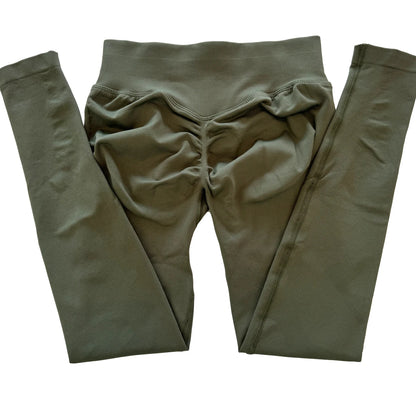 Leggings deportivas sin logo para mujer, efecto push-up, cintura baja, sin costuras, para gimnasio, yoga y entrenamiento.