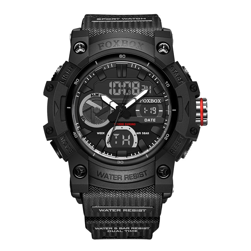 Reloj militar digital LIGE para hombre, resistente al agua hasta 50 m, LED, de cuarzo, deportivo, grande, masculino