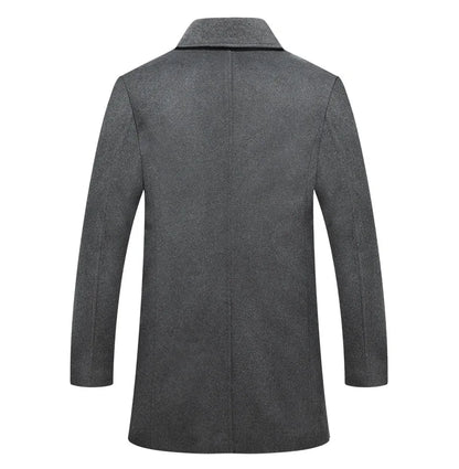 Abrigo cruzado para hombre, estilo marinero, chaqueta de lana, solapa larga, gabardina, cortavientos de invierno, moda masculina