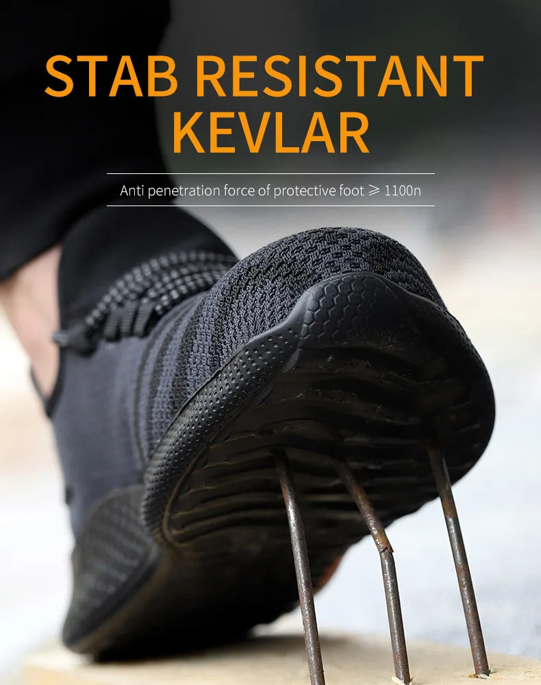 Zapatos de seguridad para hombre, zapatillas de trabajo antiperforación, calzado laboral indestructible, botas de trabajo ligeras para hombre, botas de seguridad.