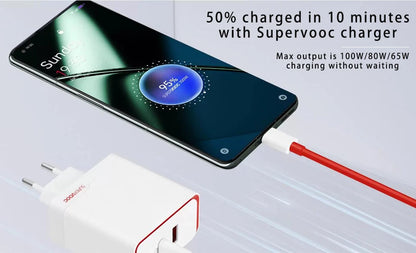Cable original para OnePlus 13, 12 y 11, 150 W, 100 W y 80 W Supervooc 2.0 Warp, USB tipo C, carga rápida, OnePlus 10T, Nord CE 5, 4, 10, Ace 3