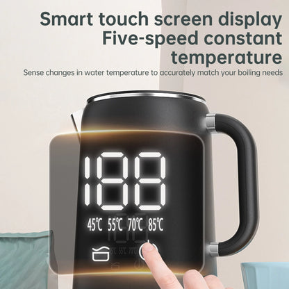 Hervidor eléctrico termostático de gran capacidad de 1,7 l con preservación automática del calor y revestimiento de acero inoxidable 304.