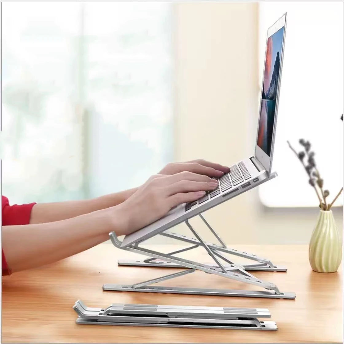 Soporte plegable y ajustable de aluminio para ordenador portátil, tableta o PC. Disipación de calor.