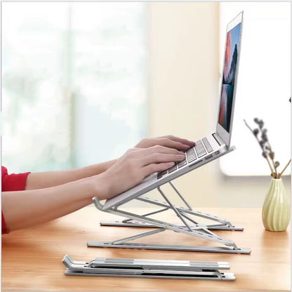 Soporte plegable y ajustable de aluminio para ordenador portátil, tableta o PC. Disipación de calor.
