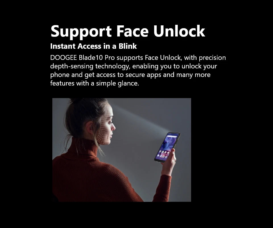 DOOGEE Blade 10 Pro (2024), teléfono móvil resistente con Android 14, 16 GB de almacenamiento + 256 GB (2 TB), pantalla HD+ de 6,56 pulgadas, batería de 5150 mAh.