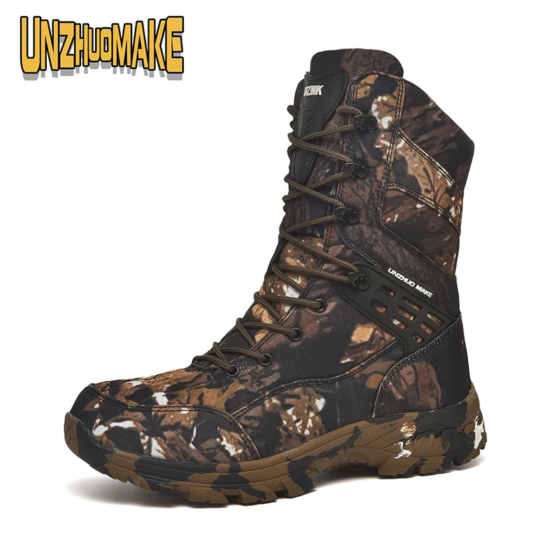 Botas tácticas de camuflaje para hombre, impermeables, para trabajo, seguridad, montañismo, botines, botas para exteriores.