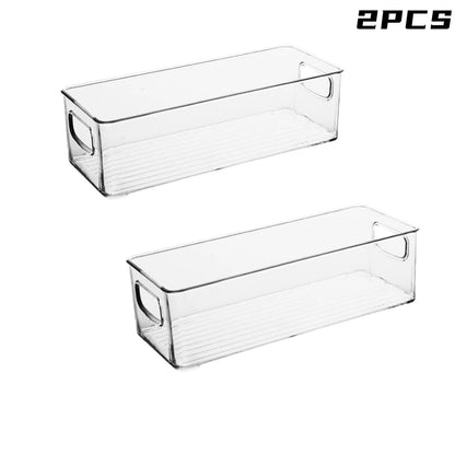 1/2/3 contenedores transparentes para despensa con asas, organizadores apilables para refrigerador, contenedores organizadores para gabinetes o refrigeradores