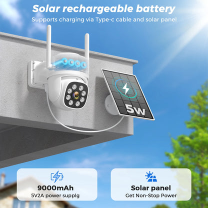Cámara solar BESDER 4G con tarjeta SIM, 4MP, AOV, grabación de vídeo 24/7, batería de 9000mAh, detección humana, cámara IP de videovigilancia iCSee