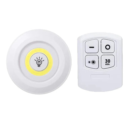 Luz LED regulable para debajo del gabinete con control remoto, funciona con pilas, luces LED para armarios, iluminación de baño, luz nocturna