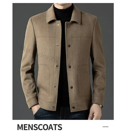 2025 Winter Wool Jacket Male New High Fashion Business Casual Thickening Coat Classic Business Style Windproof Warm TrenchCoat
