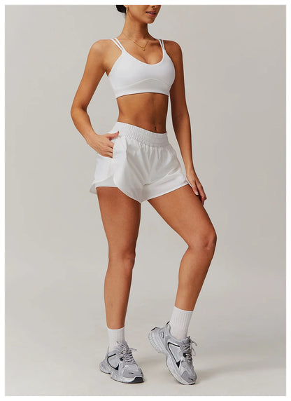 Conjunto deportivo de 2 piezas para mujer, chándal para correr, entrenamiento, con cremallera, pantalones cortos de manga larga, ropa de yoga, ropa deportiva