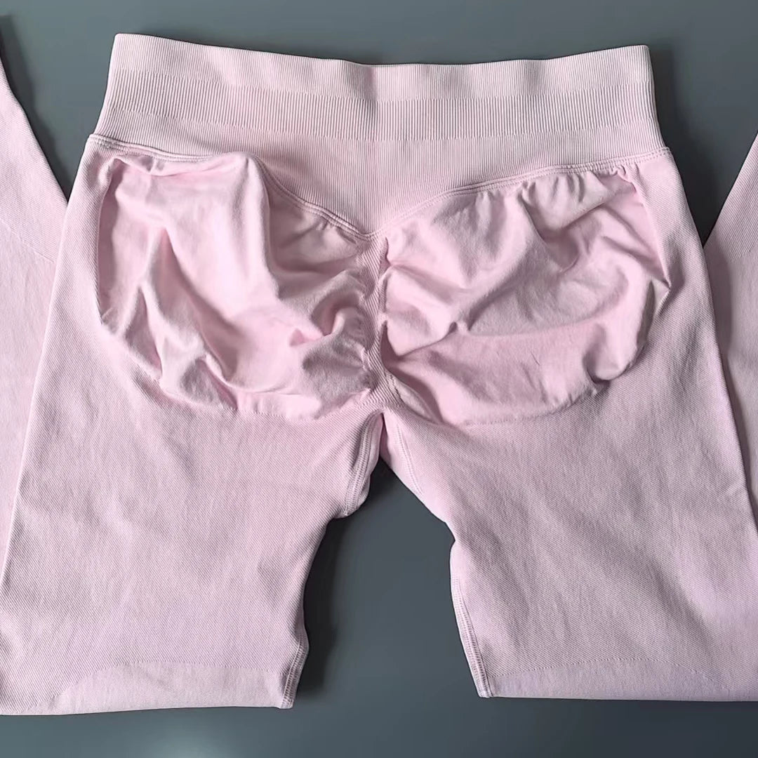 Pantalones de yoga VEQKING Scrunch Butt para mujer, leggings deportivos sin costuras, cintura baja, mallas de gimnasio, pantalones de entrenamiento cálidos de secado rápido para otoño.