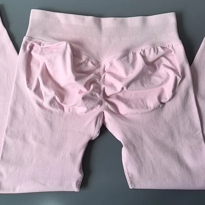 Pantalones de yoga VEQKING Scrunch Butt para mujer, leggings deportivos sin costuras, cintura baja, mallas de gimnasio, pantalones de entrenamiento cálidos de secado rápido para otoño.