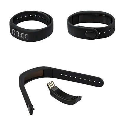 Pulseras inteligentes digitales LED, reloj inteligente resistente al agua, podómetro para correr, monitor, alarma de vibración y recordatorio.