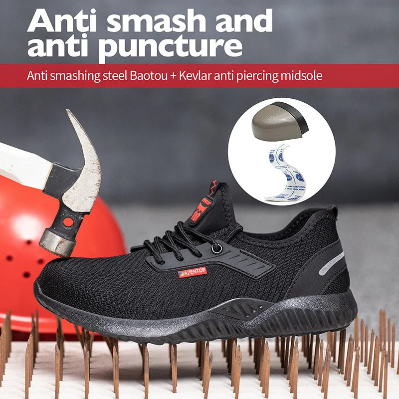 Calzado de protección para hombre, zapatos con puntera de acero, calzado de seguridad, calzado táctico para hombre, zapatillas de moda para hombre y profesionales de la seguridad laboral.