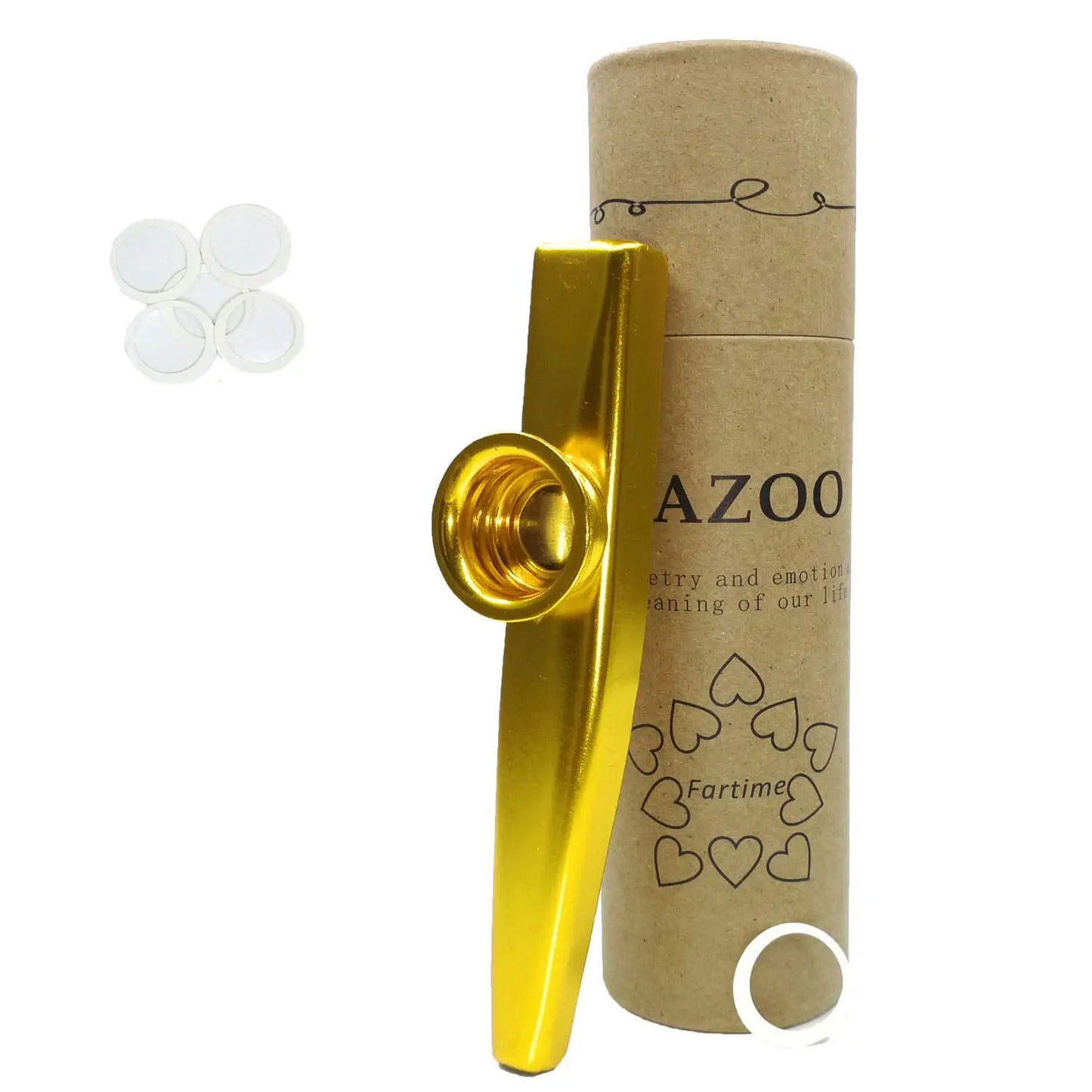 Kazoo metálico premium Miwayer | 5 diafragmas reemplazables y diseño portátil | Resonancia de calidad de estudio con elegante estuche de regalo
