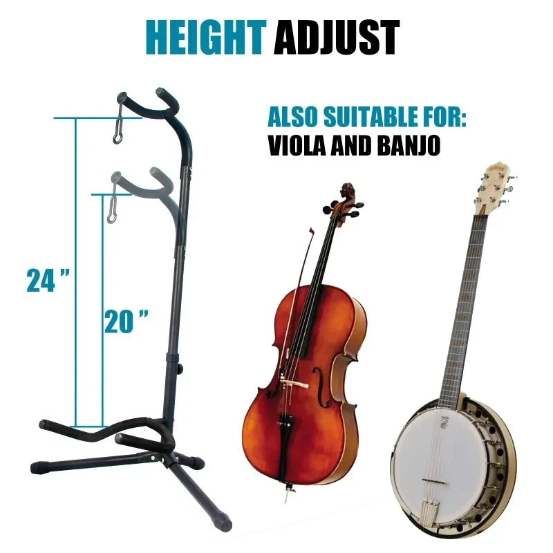 Soporte vertical para guitarra, plegable y ajustable, para ukelele, pipa, bajo, folk, clásico, eléctrico, de madera