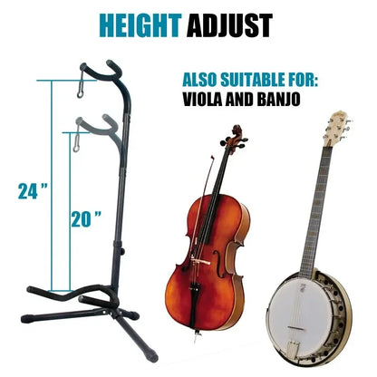 Soporte vertical para guitarra, plegable y ajustable, para ukelele, pipa, bajo, folk, clásico, eléctrico, de madera
