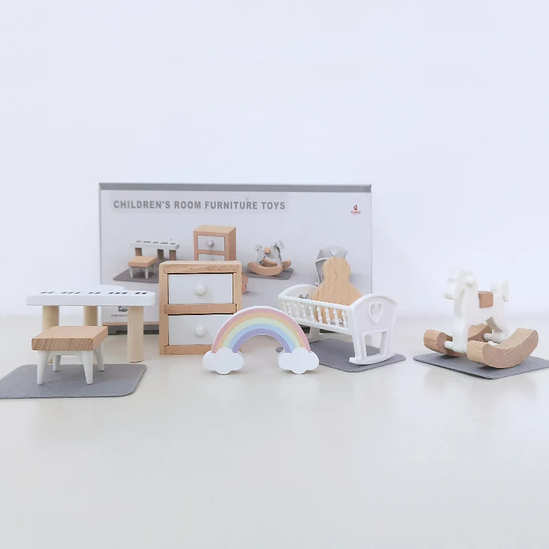 Accesorios en miniatura para casa de muñecas, colección de muebles para el hogar de la familia Forest, juego de ollas de cocina para niños y niñas, regalo