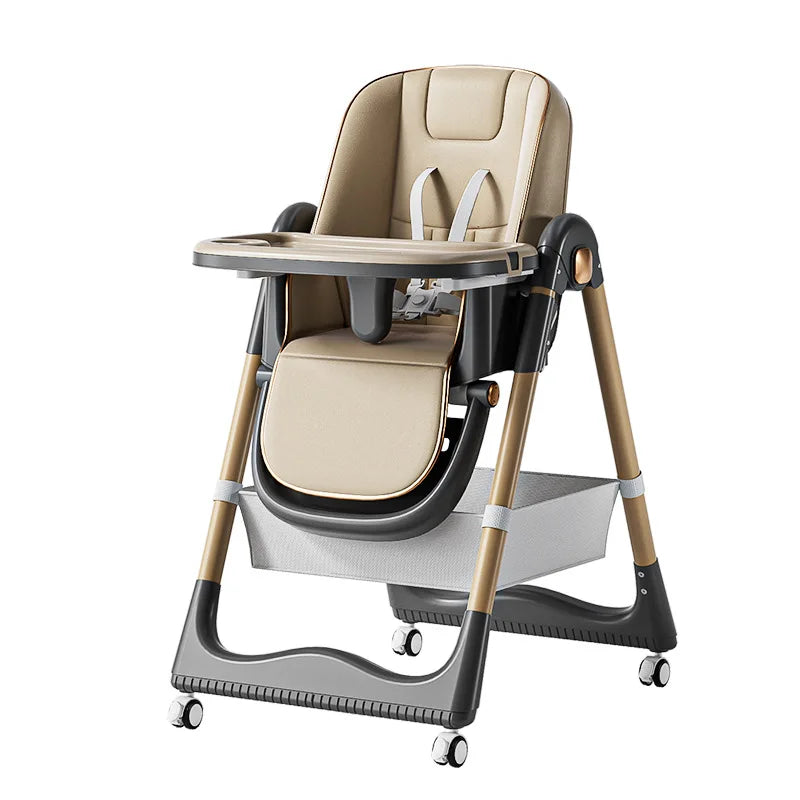 Silla alta para comer PANGDUBE, reclinable, plegable y elevable, con ruedas, para bebés